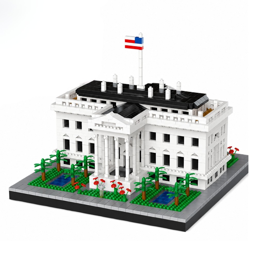 Bloco De Montar Casa Branca 2231 Peças Castela Micro Bloco Arquitetura Maquete 3D Colecionável Hobby Presente Adulto