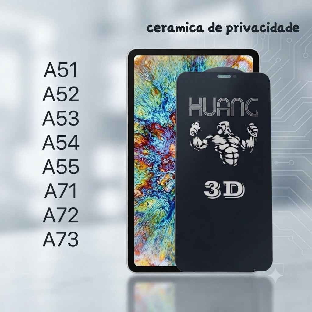 Película 9D Ceramica Privacidade Anti Spy para Samsung A51 A52 A53 A54 A55 A71 A72 A73