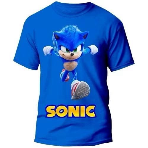 Camiseta Camisa Infantil Personagens Sonic 100% Algodão Camiseta Infantil Masculina Menino