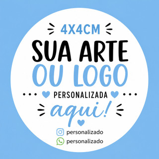 Etiquetas Adesivos Personalizados 4x4 cm - kit com 1000, 500, 300, 200, 100 e 50 - Com sua logo ou arte