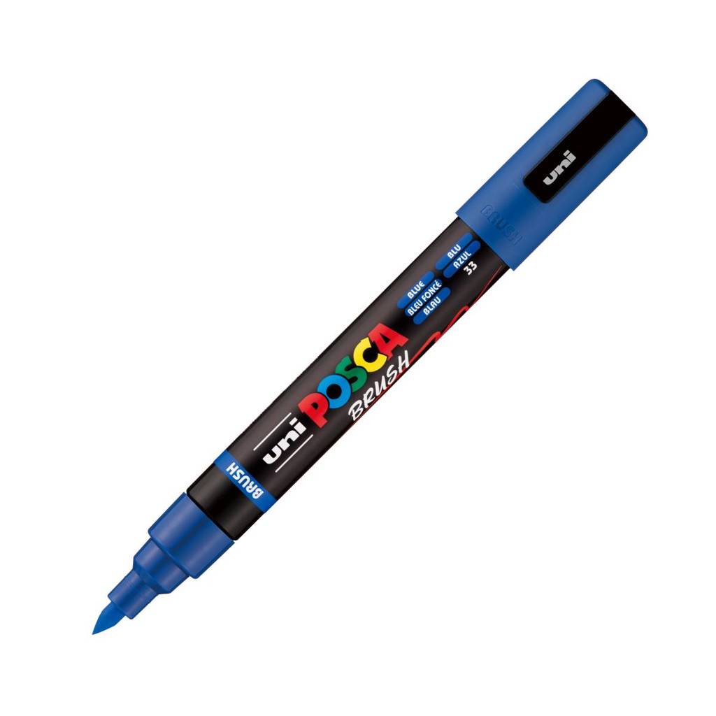 Caneta Posca PC-5MBR Brush Azul uni-ball