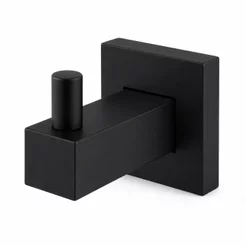 Cabide de Banheiro Preto Fosco Porta Toalhas e Objetos Stylos