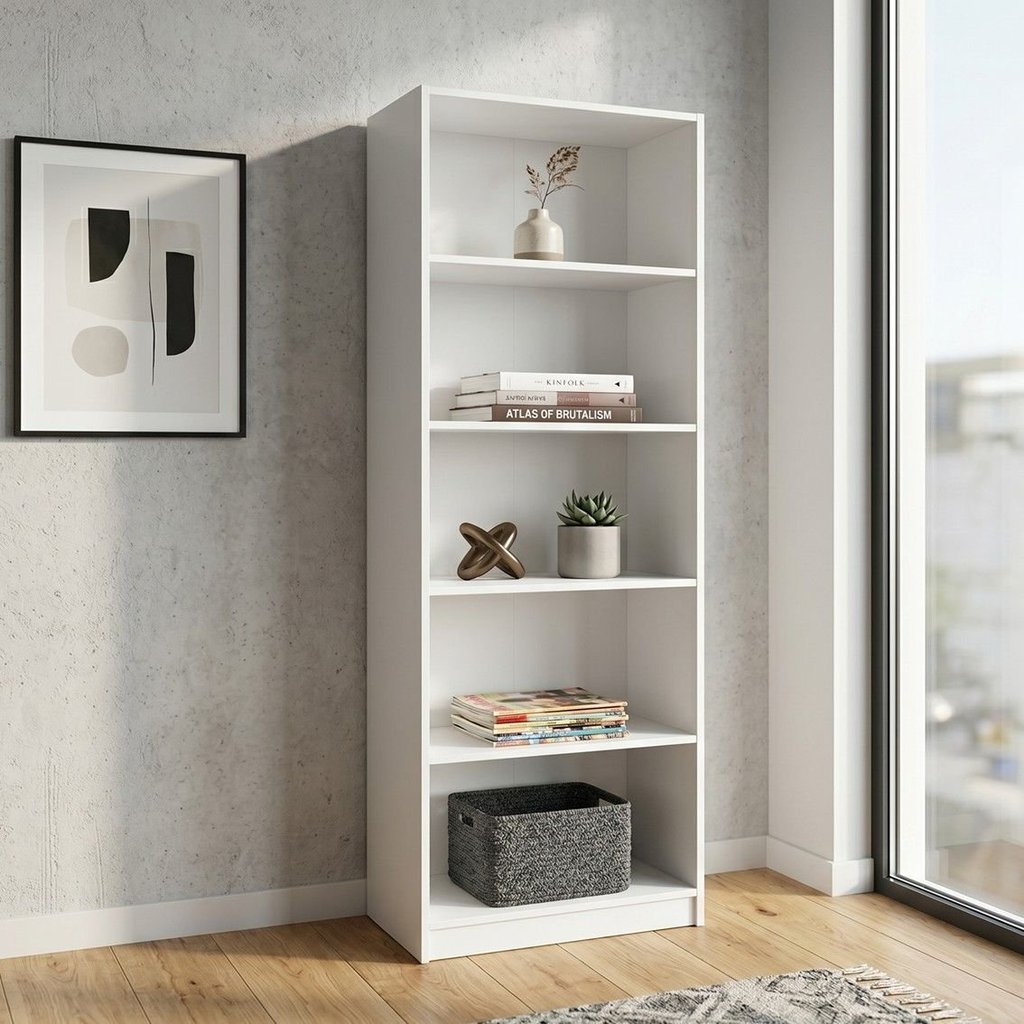 Estante de Livros 52CMX175CM Multiuso 5 Nichos Montreal Yescasa Branco Branco