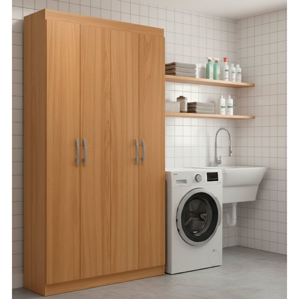 Armário Multiuso 4 Portas 8 Prateleiras Milão Espresso Móveis Marrom/Cinamomo
