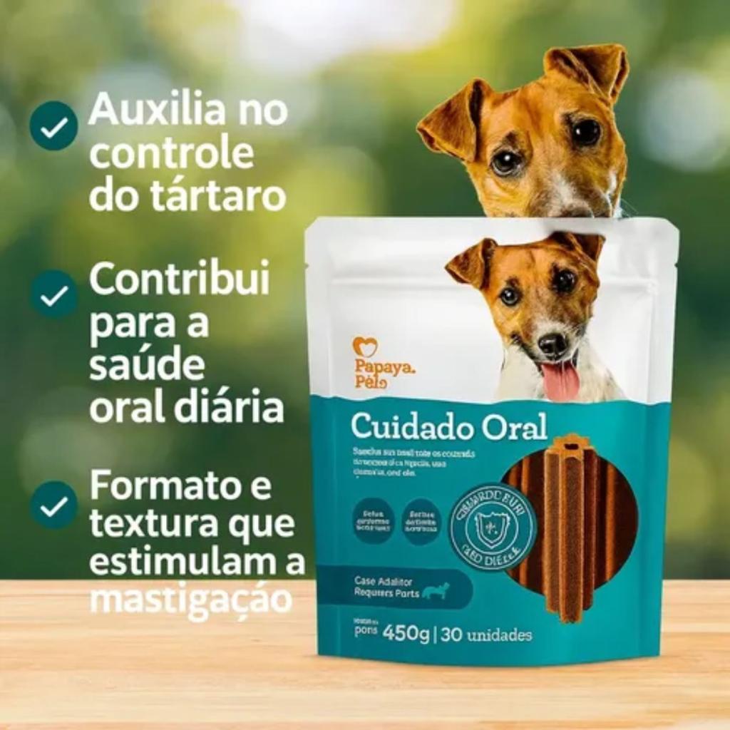 2 Petisco Papaya Pets Cuidado Oral Adulto Cães Pequenos 450g — imagem 2 de 2