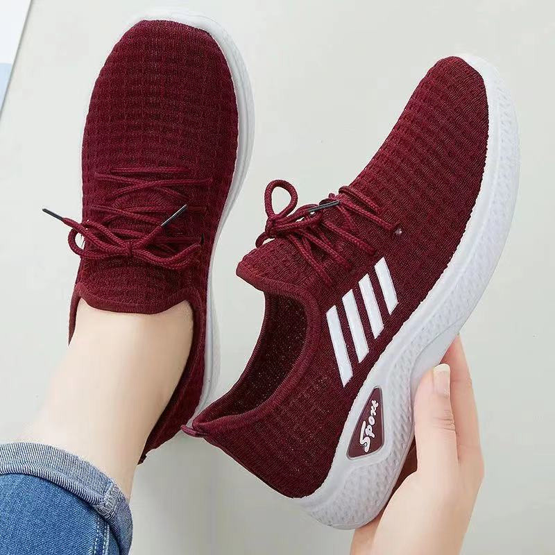 2022 novo estilo sapatos casuais femininos sapatos de malha voadora sapatos esportivos femininos de pano de malh