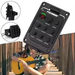 Captador Fishman Presys Blend 301 Preamp EQ Afinador para Guitarra Acústica ABS