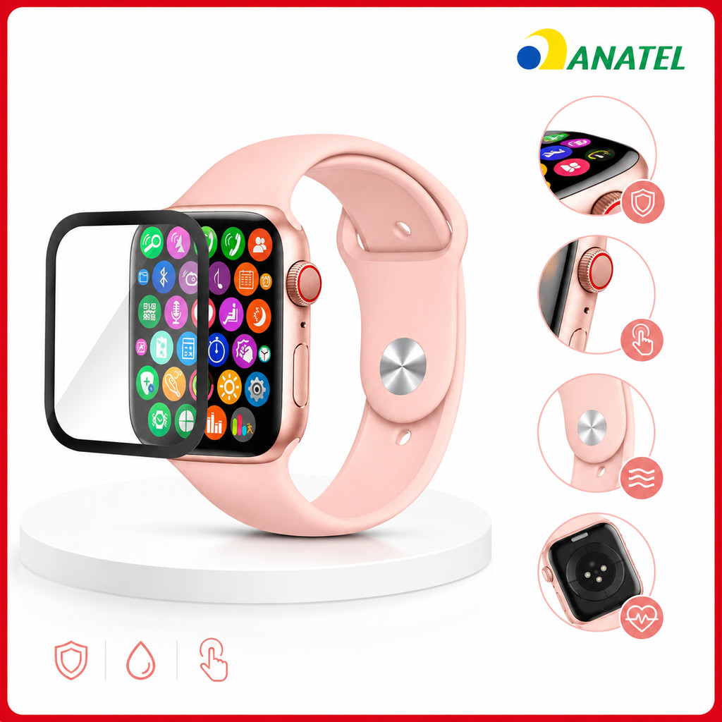 Smartwatch X8 44mm Bluetooth Tela Touch para Android e iPhone