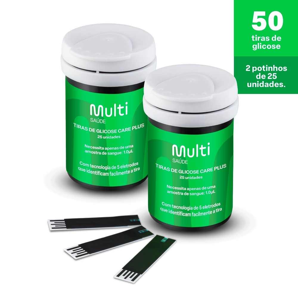 Kit C/50 Tiras de Glicemia Glicocheck Multilaser HC489