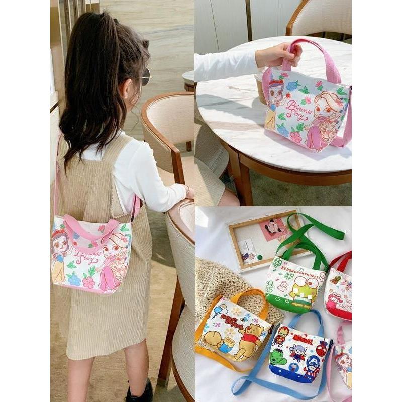 Crianças sacos meninos meninas moda sacolas All-Match dos desenhos animados sacos de lona viagem bonito bolsas casuais