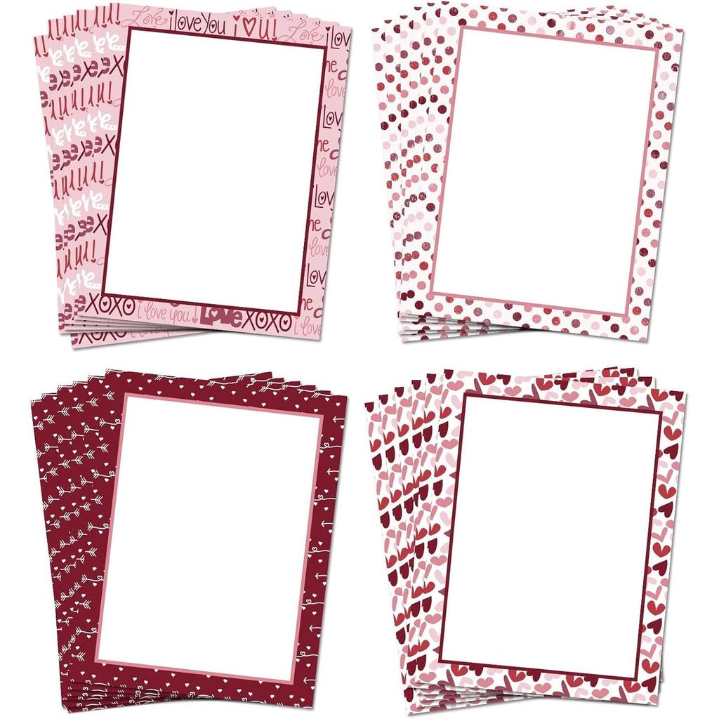Papel de Papelaria para o Dia dos Namorados, Timbrado com Coração, Cartas de Feriado, de Papelaria com Coraç