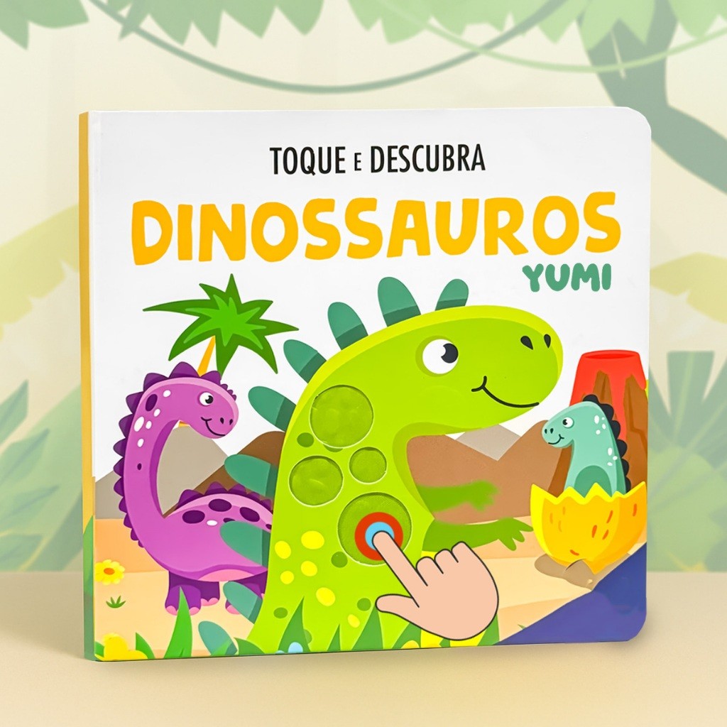 Livro Infantil Bebê - Toque E Sinta Dinossauros Livro Sensorial Texturas Capa Dura Colecionável