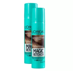 Kit 2 Magic Retouch L'oréal Castanho Claro Spray Instantâneo para Retoque de Raiz 75ml