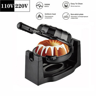 Máquina de fazer pão Flip padrão americano, fabricante de rosquinhas 110V, fabricante de bolo doméstico, torradeira, ass