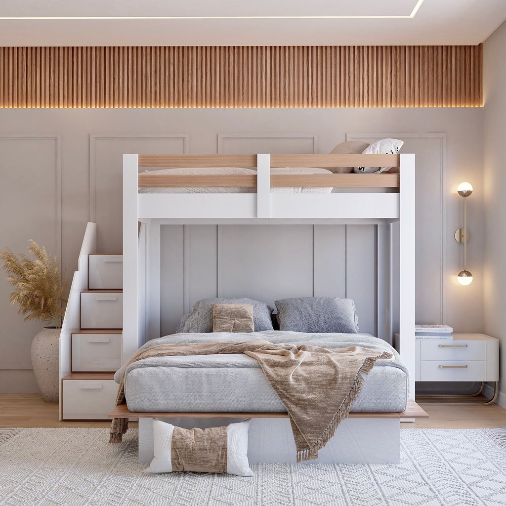 Beliche Casal Family Star Plus Casatema MadeiraOriginals Branco/Amadeirado Montana