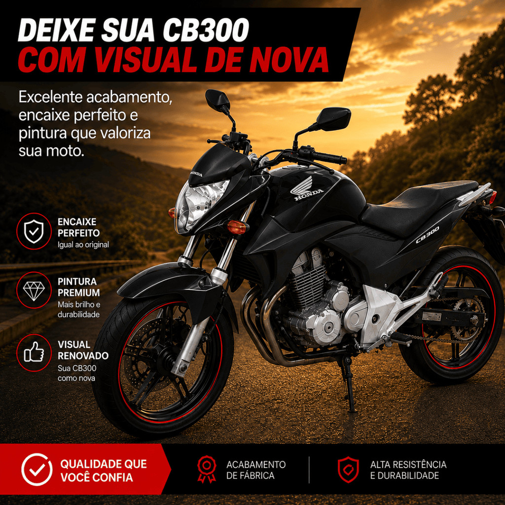 Paralama Dianteiro Honda Cb 300 Cb 300R 2009 Á 2015 Azul Perolizado Pro Tork — imagem 2 de 2