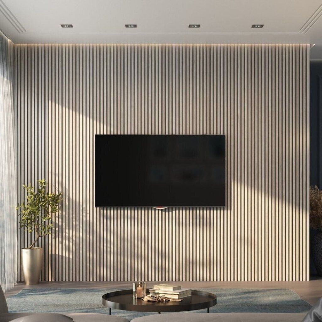 Painel Ripado de PVC 8 Barra de 2,70MX15CM (3,24m²) Bariri Carvalho Berlim