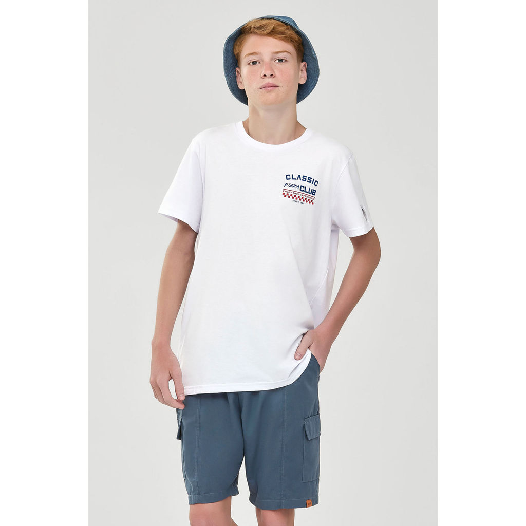 Bermuda Cargo Juvenil Menino Sarja Beats Azul