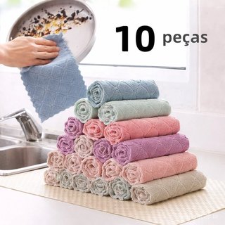 Kit Pano De Prato Forte Absorção De Água Microfibras Casa Pano Limpeza Super Absorvente Microfibra