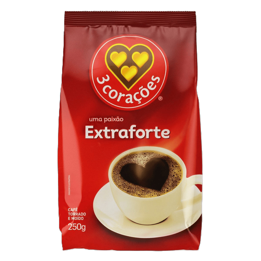 3 Corações Café Torrado e Moído Extra Forte 250g