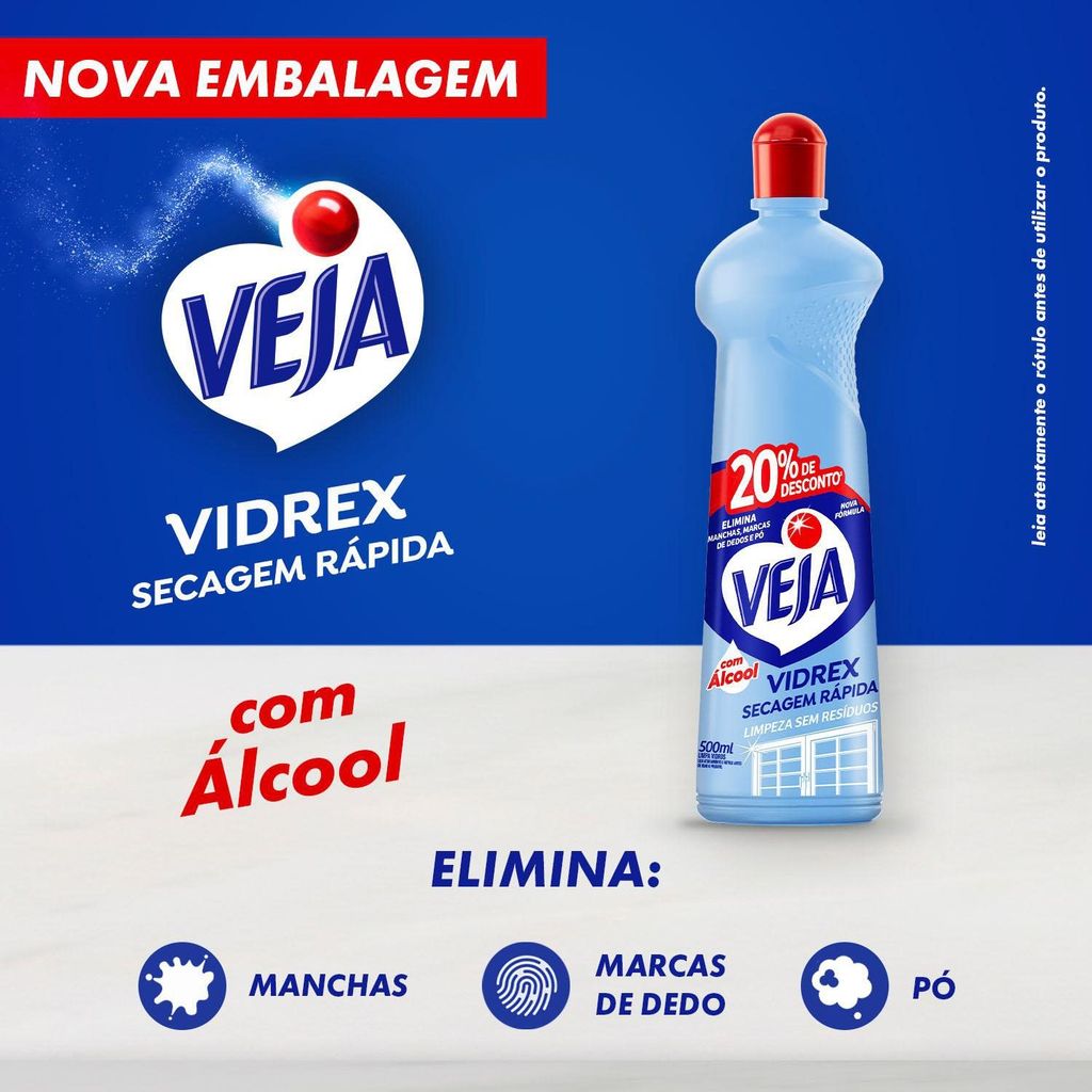 Limpa Vidros Veja Vidrex com Álcool 500ml · foto 2
