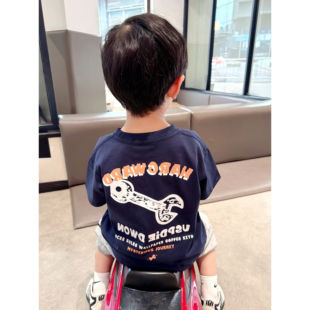 Super macio ceroso ~ crianças gelo porcelana algodão legal camiseta de manga curta 2026 verão novo estilo meninos carta 