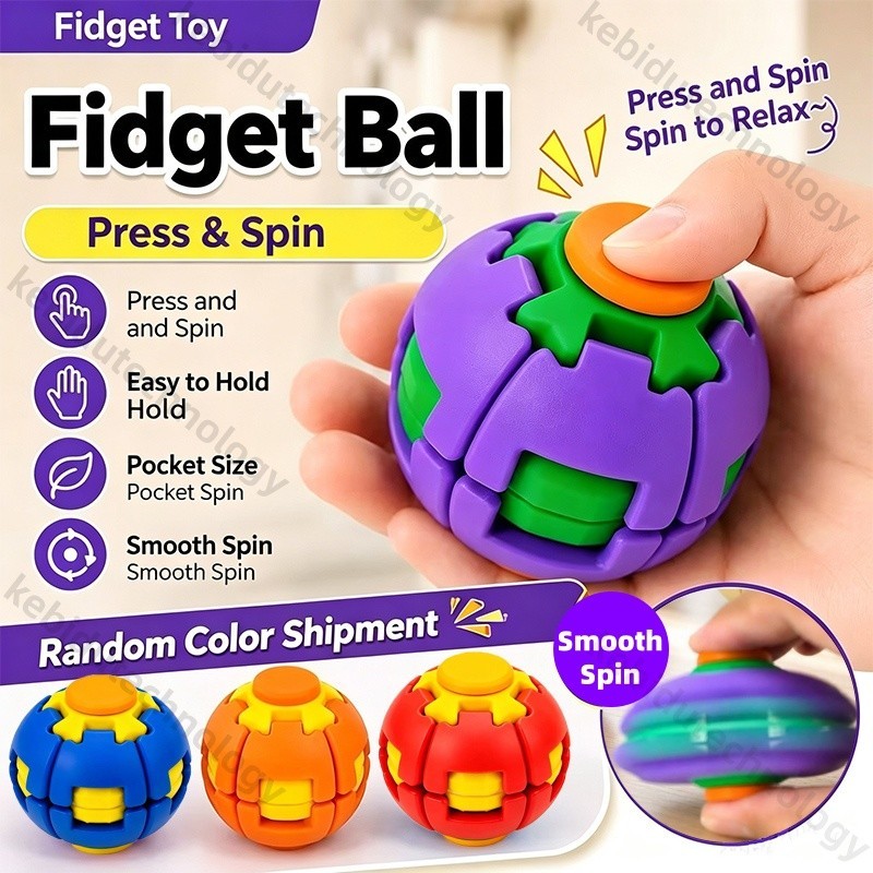 Novo 3D Transformável Fidget Spinner Bola Imprensa Para Girar Alívio Do Estresse Giroscópio Portátil Anti-Ansiedade Sens
