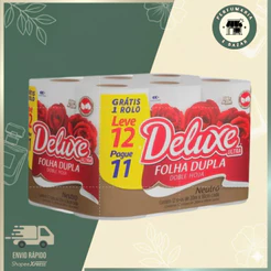 Papel Higienico Folha Dupla Neutro Deluxe 12 Rolos