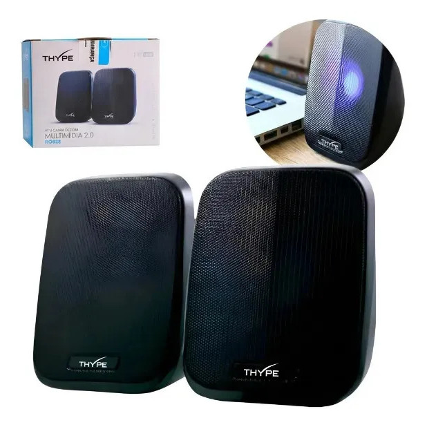 Caixa De Som Compacta Thype Para Pc E Notebook, Usb E P2 Preto 5v