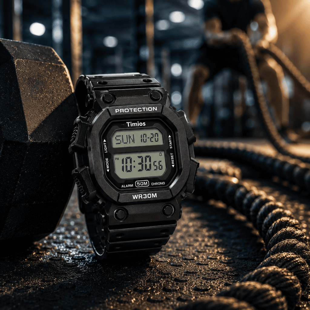 Relógio Masculino Militar Quadrado Robusto Digital Esportivo Cronômetro Alarme LED Tático Academia Bravo Top