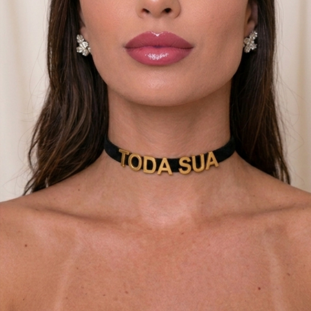 Gargantilha Personalizada Nome Letras Choker Coleira Colar Letras