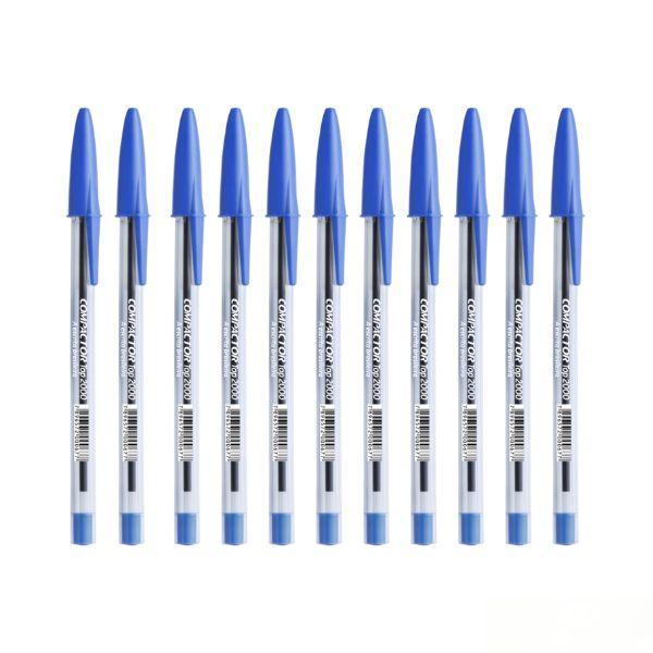 Kit Pacote 25 Canetas Compactor TOP 2000 - 1.0mm Azul