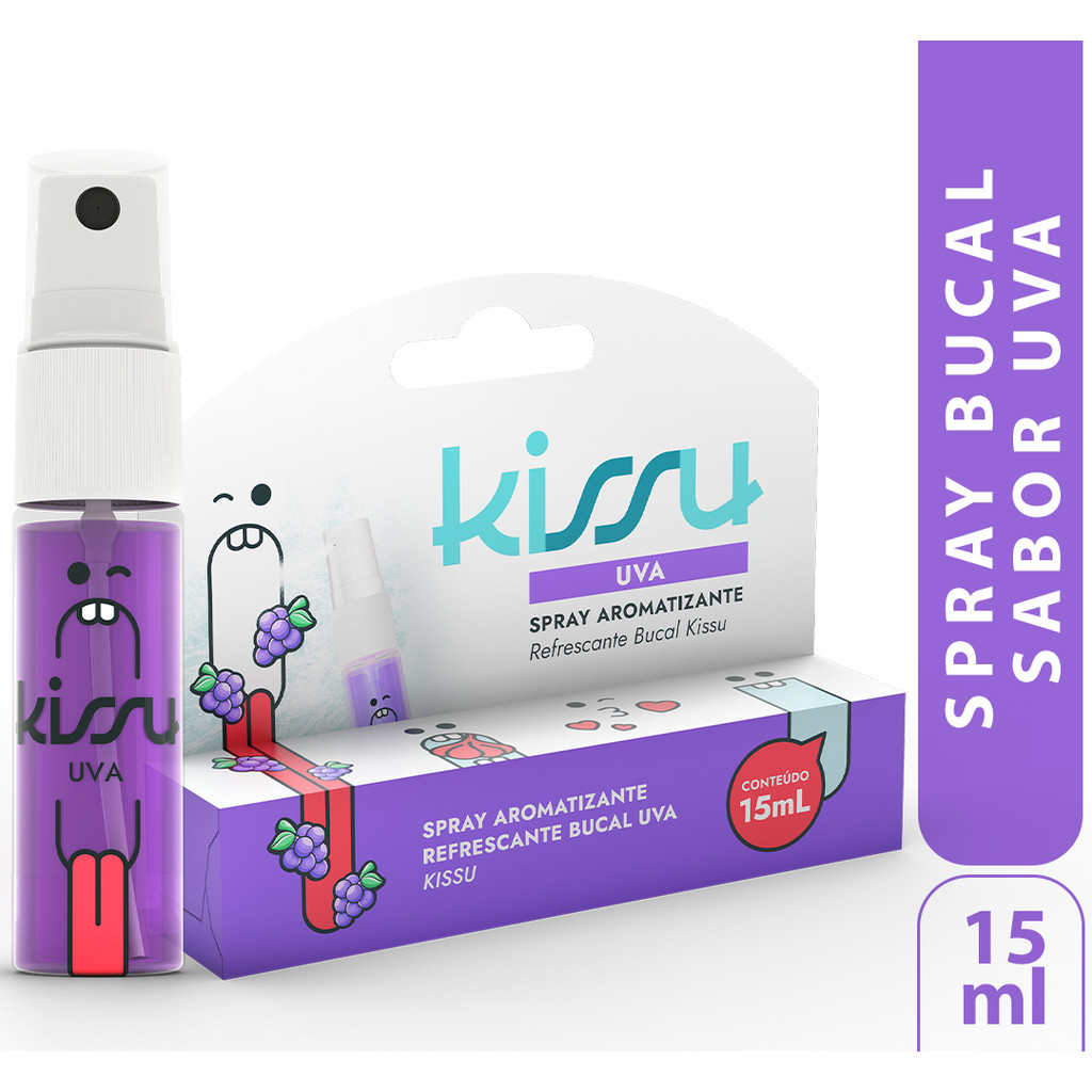 Kissu Spray Bucal de Uva – Refrescância Máxima e Hálito Puro (15ml)