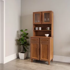 Armário para Cozinha 4 Portas Aracaju Marrom/Ypê Ypê