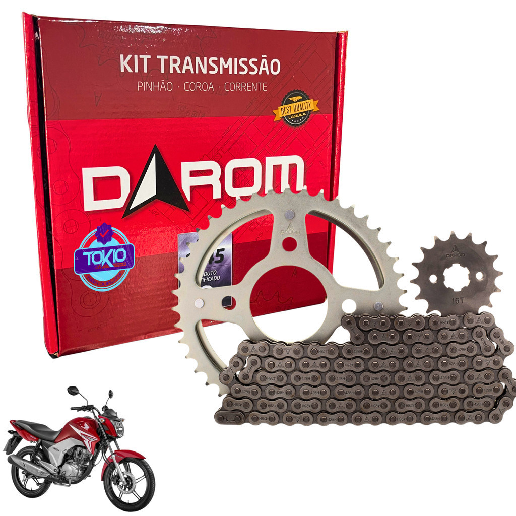 KIT RELAÇÃO TITAN 150 2004 A 2015 CG FAN TRANSMISSAO