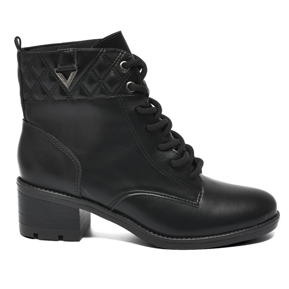 Coturno Feminino Via Marte Napa Salto Bloco Preto