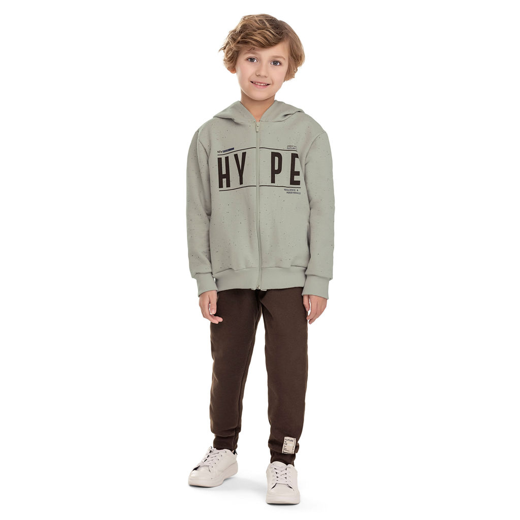 Conjunto Infantil Menino Moletom Hype Elian Cinza