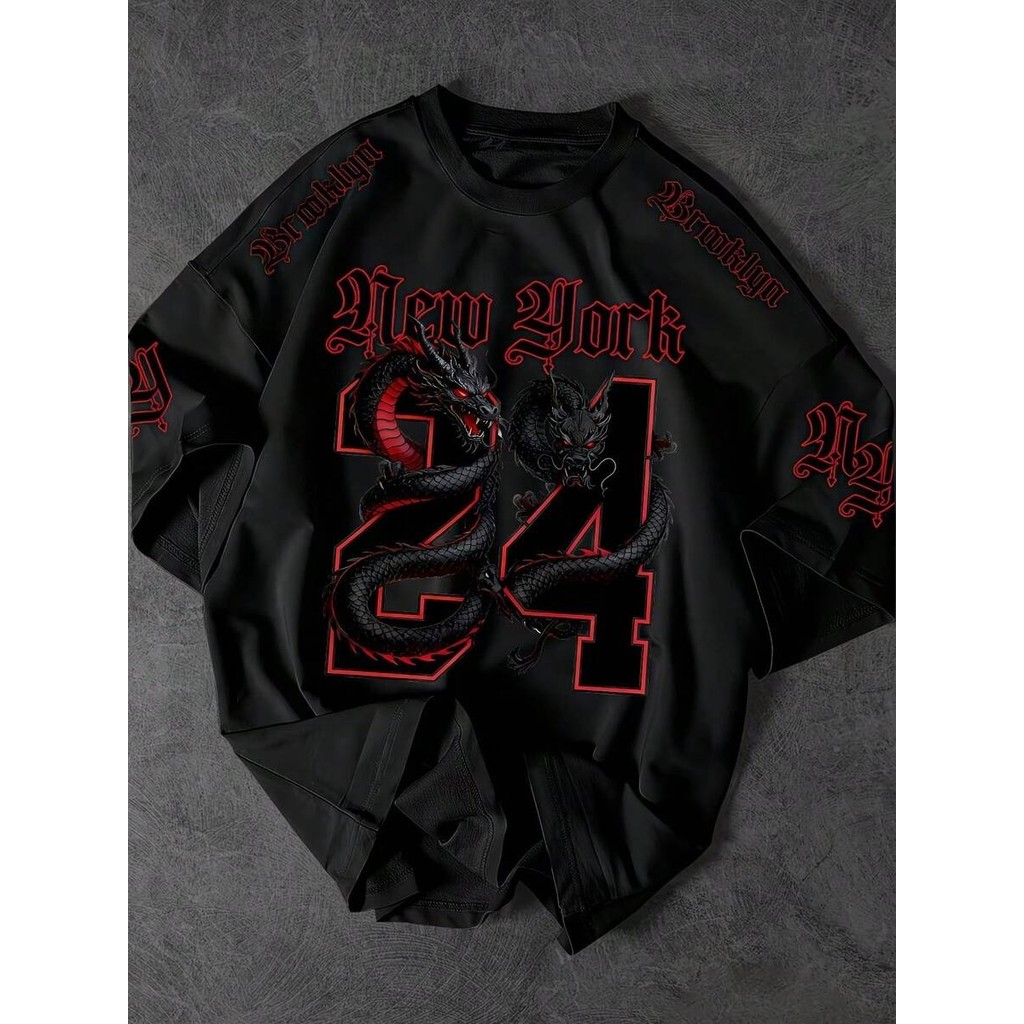 Camiseta 24 Dragão Camisa Blusa Unissex Masculino Feminino Algodão StreetWear