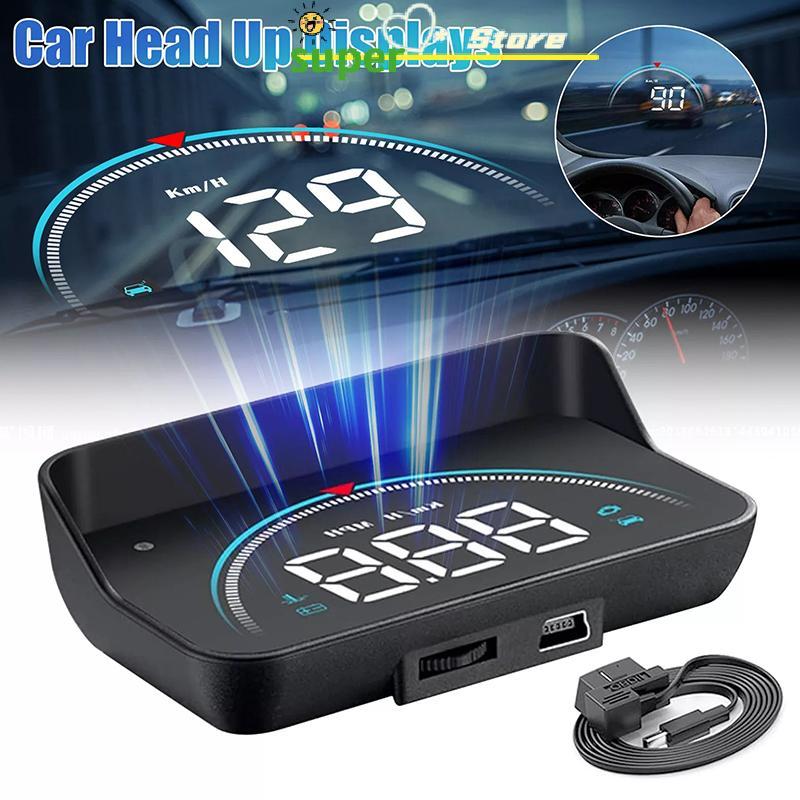 Glowingbubbles M8 Carro HUD Head Up Display OBD2 Aviso De Excesso De Velocidade Automático Eletrônico Temperatura Da Águ