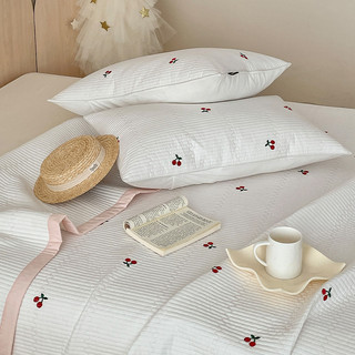 Classe A Novo Estilo Dupla Face Puro Algodão Acolchoado Capa de Cama Peça Única Menina Coração Bonito Cereja Lençol Espe