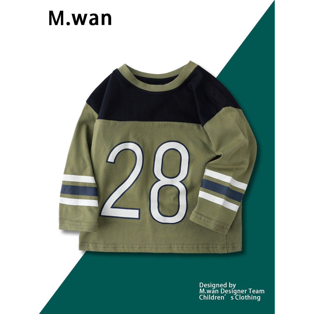 Meninos esportes camiseta na moda primavera outono novo estilo roupas infantis menino bebê impresso algodão topo criança