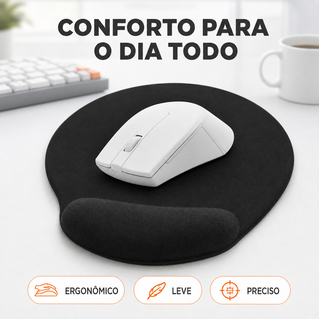 Kit mouse com mousepad Sem Fio KAPBOM  2.4G 1600 DPI KA-612 Ergonômico Escritório Notebook PC KP-602
