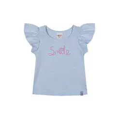 Blusa Infantil Menina Smile Flamê Elian Azul