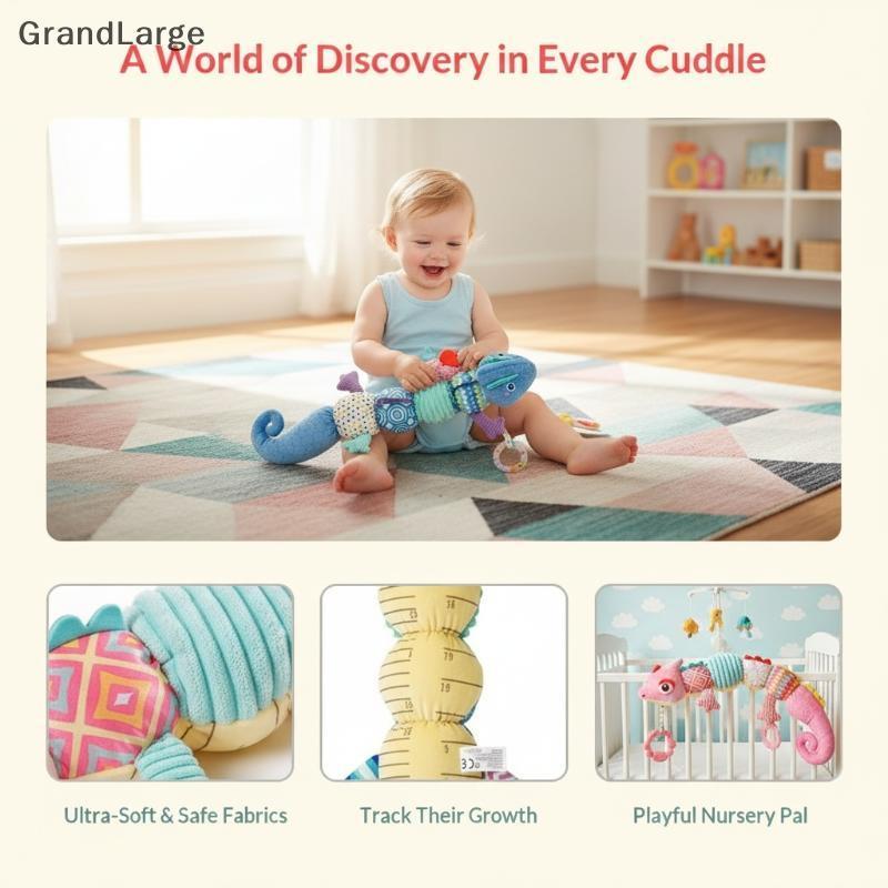 [GrandLarge] Brinquedos Sensoriais Musicais De Pelúcia Para Bebês Com Chocalhos , Sino Enrugado , Brinquedo De Dentição 