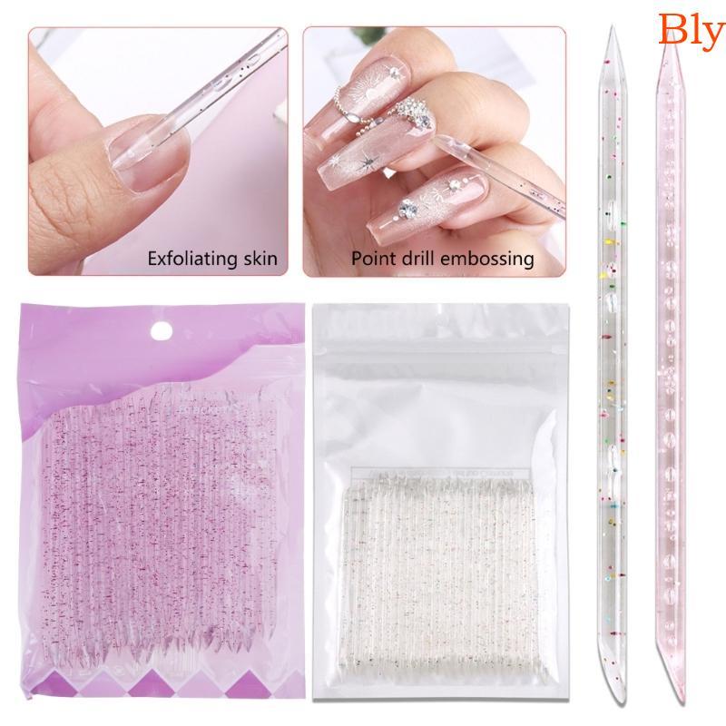 Bly 50 Unidades Empurradores Cutícula Unha Manicure Artística Para Salões Beleza