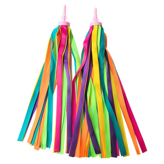 Acessórios de decoração com fitas para triciclos e bicicletas infantis, borlas para guidão, fitas decorativas e decoraçõ
