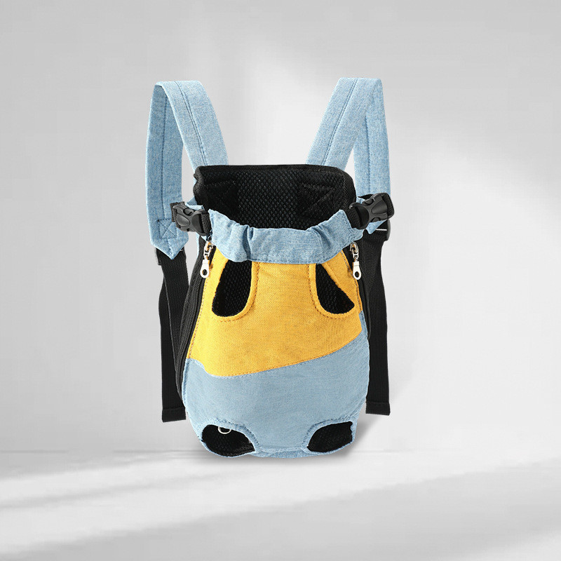 Mochila para passeio de animais de estimação, bolsa de peito portátil respirável para animais de estimação, verão, cacho
