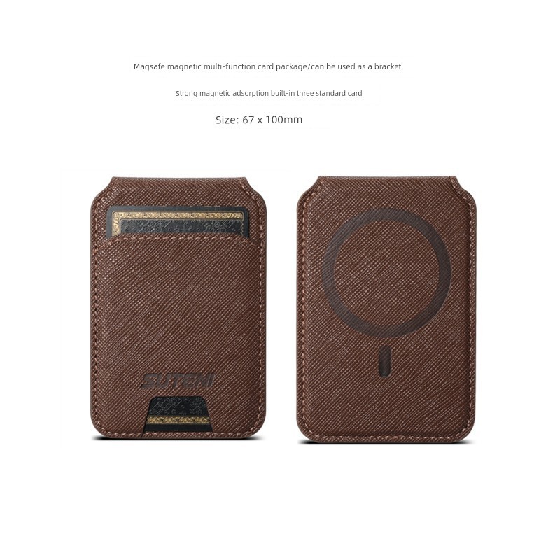 carteira magsafe Porta-cartões magnético de couro MagSafe Cross Pattern para celular 17pro Carteira Tipo 15 Slot para vá