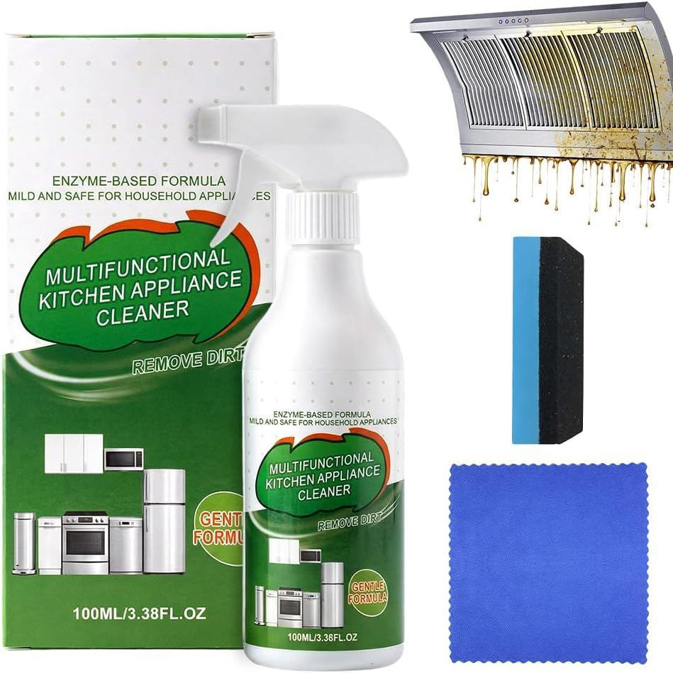 Limpador Enzimático Multiuso para Cozinha, Spray Poderoso para Limpeza de Eletrodomésticos, Desengordurante Multiuso de