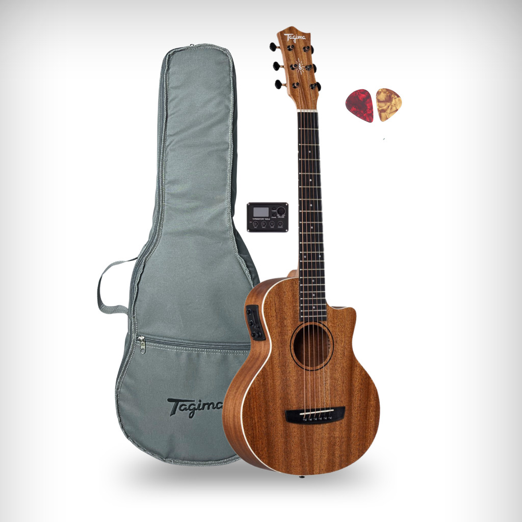 Violão Baby Tagima Safir cordas de Aço Mahogany Eletroacústico Fosco + Capa